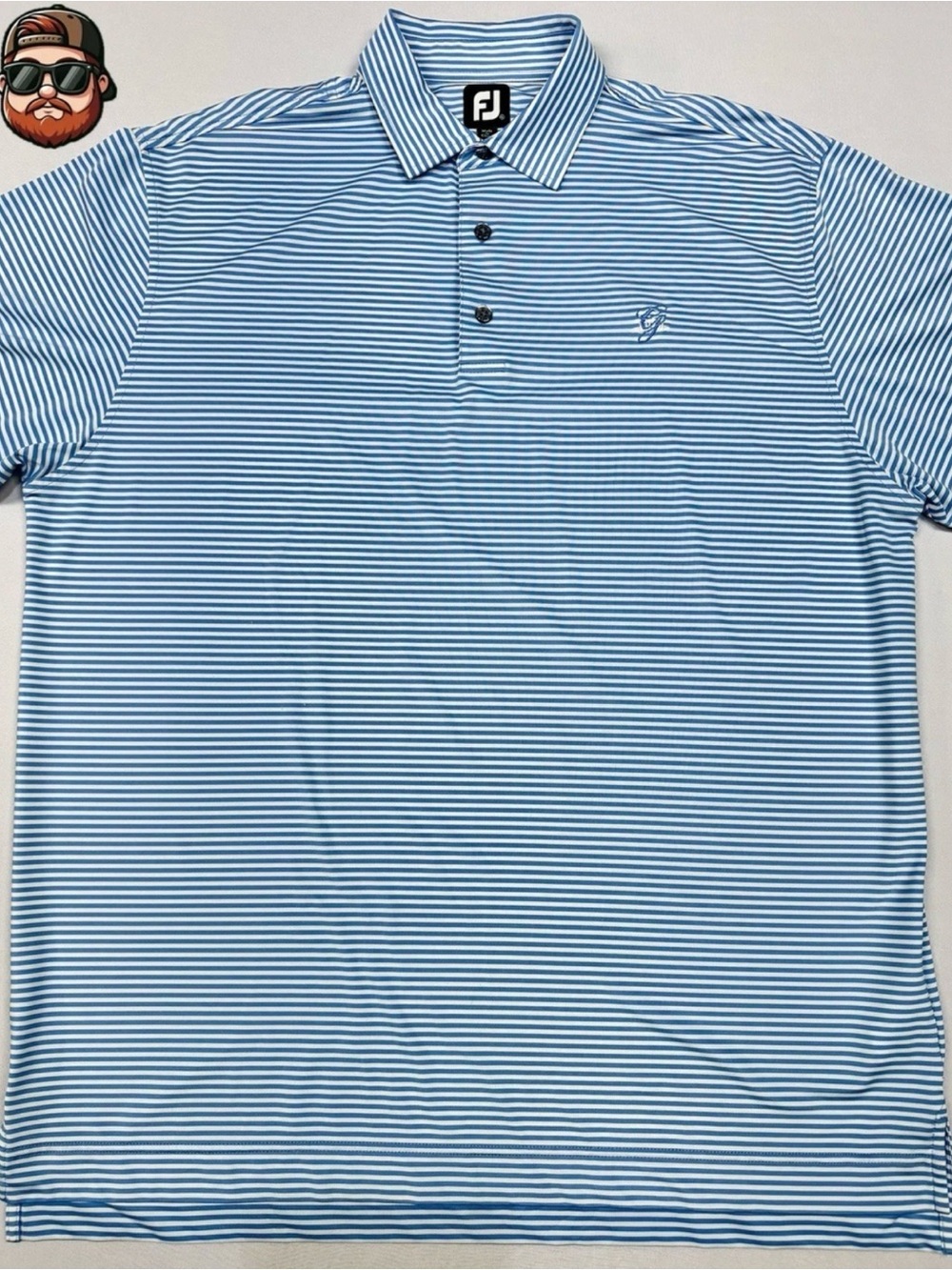FootJoy Men's Golf Polo Shirt Blue/White,  XL, Performance